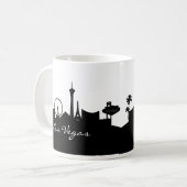 Black and White Las Vegas Skyline Koffiemok (Voorkant links)