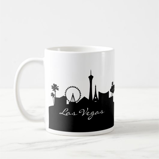 Black and White Las Vegas Skyline Koffiemok (Links)