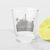 Black and White Las Vegas Skyline Shot Glas (Achterkant)