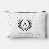 Black And White Laurel Monogram Polka Dot Pattern Etui (Voorkant)