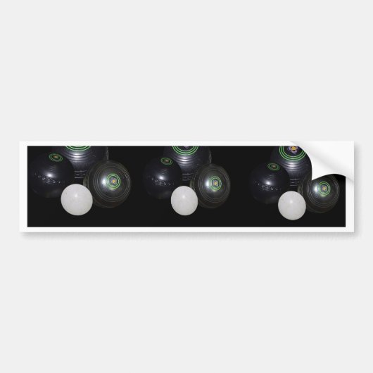 Black and White Lawn Bowls Pattern Bumpersticker (Voorkant)