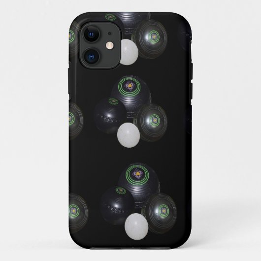 Black and White Lawn Bowls Pattern Case-Mate iPhone Case (Achterkant)