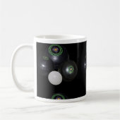 Black and White Lawn Bowls Pattern Koffiemok (Links)