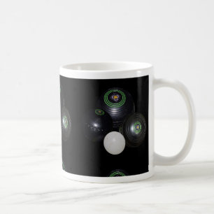 Black and White Lawn Bowls Pattern Koffiemok