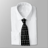 Black and White Lawn Bowls Pattern Stropdas (Gebonden)