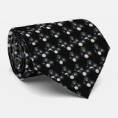 Black and White Lawn Bowls Pattern Stropdas (Opgerold)