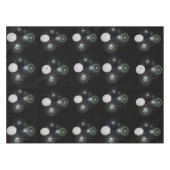 Black and White Lawn Bowls Pattern Tafelkleed (Voorkant (Horizontaal))