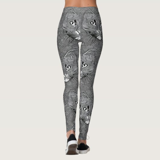 Black and White leggings for Cat Lovers (Achterkant)