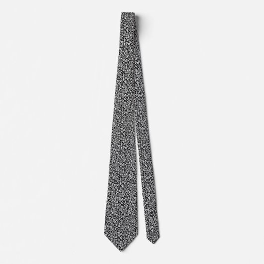 Black and white leopard pattern stropdas (Voorkant)