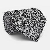 Black and white leopard pattern stropdas (Opgerold)