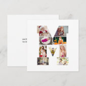 Black and White Letter M Photo Collage Aankondiging (Voorkant / Achterkant)