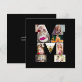 Black and White Letter M Photo Collage Aankondiging (Voorkant / Achterkant)