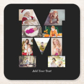 Black and White Letter M Photo Collage Kartonnen Onderzetters (Voorkant)