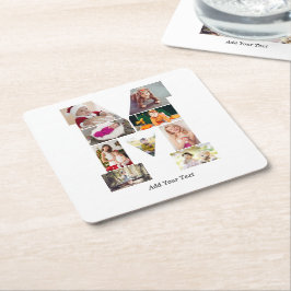 Black and White Letter M Photo Collage Kartonnen Onderzetters