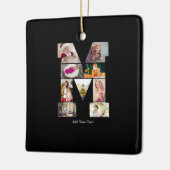 Black and White Letter M Photo Collage Keramisch Ornament (Links)