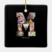 Black and White Letter M Photo Collage Keramisch Ornament (Achterkant)