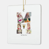 Black and White Letter M Photo Collage Keramisch Ornament (Links)