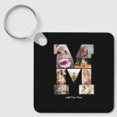 Black and White Letter M Photo Collage Sleutelhanger (Voorkant)