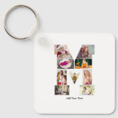 Black and White Letter M Photo Collage Sleutelhanger (Voorkant)