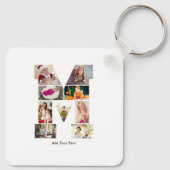 Black and White Letter M Photo Collage Sleutelhanger (Achterkant)