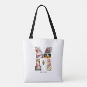Black and White Letter M Photo Collage Tote Bag (Achterkant)
