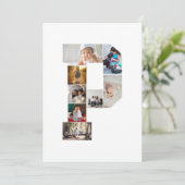 Black and White Letter P Photo Collage Aankondiging (Staand voorkant)