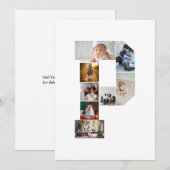Black and White Letter P Photo Collage Aankondiging (Voorkant / Achterkant)