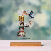 Black and White Letter P Photo Collage Acryl Bord (Neutraal)