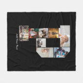Black and White Letter P Photo Collage Fleece Deken (Voorkant (Horizontaal))
