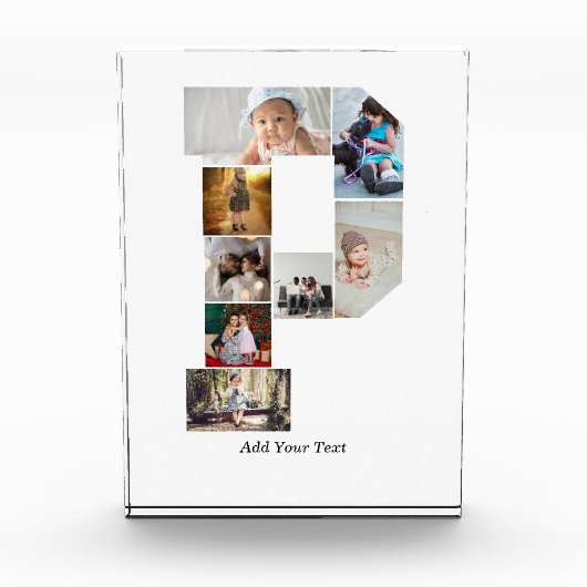 Black and White Letter P Photo Collage Fotoblokken (Voorkant)