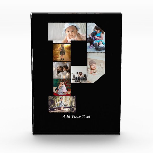 Black and White Letter P Photo Collage Fotoblokken (Voorkant)