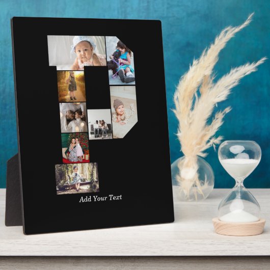 Black and White Letter P Photo Collage Fotoplaat (Zijkant)