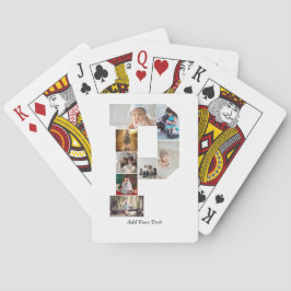 Black and White Letter P Photo Collage Pokerkaarten