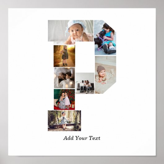 Black and White Letter P Photo Collage Poster (Voorkant)