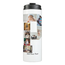 Black and White Letter P Photo Collage Thermosbeker