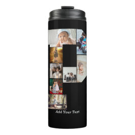 Black and White Letter P Photo Collage Thermosbeker