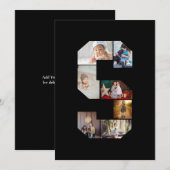 Black and White Letter S Photo Collage Aankondiging (Voorkant / Achterkant)