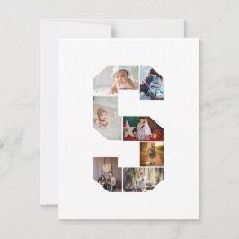 Black and White Letter S Photo Collage Aankondiging