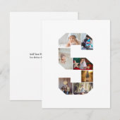 Black and White Letter S Photo Collage Aankondiging (Voorkant / Achterkant)