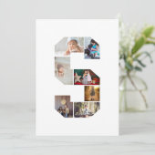 Black and White Letter S Photo Collage Bedankkaart (Staand voorkant)