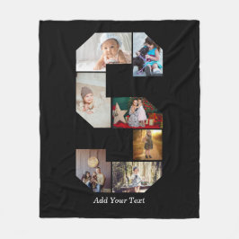 Black and White Letter S Photo Collage Fleece Deken