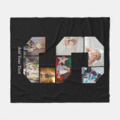 Black and White Letter S Photo Collage Fleece Deken (Voorkant (Horizontaal))