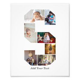 Black and White Letter S Photo Collage Foto Afdruk