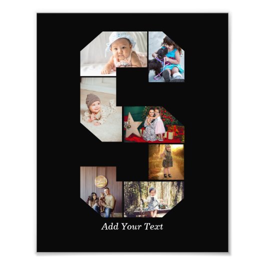 Black and White Letter S Photo Collage Foto Afdruk (Voorkant)