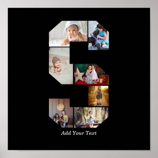 Black and White Letter S Photo Collage Poster (Voorkant)