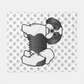 Black and White Lhasa Apso Cute Dog Fleece Deken (Voorkant (Horizontaal))