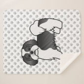 Black and White Lhasa Apso Cute Dog Sherpa Deken (Voorkant (horizontaal))