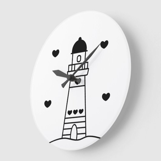 Black and White Lighthouse Grote Klok (Hoek)