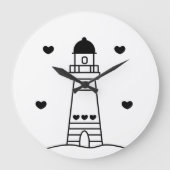 Black and White Lighthouse Grote Klok (Voorkant)