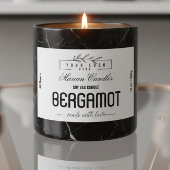 Black and white logo Personalized Candle Label